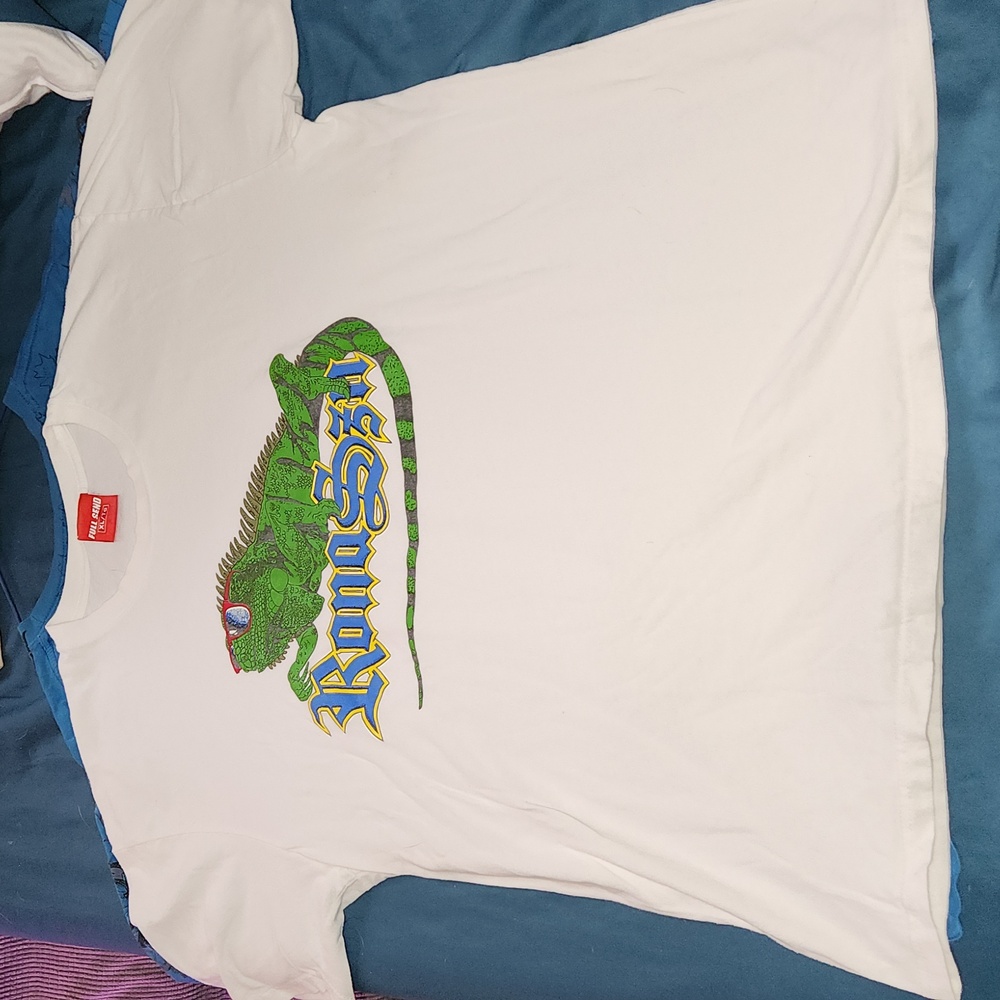 Fullsend By Nelk Boys White Rona Szn Spellout Logo Iguana Graphic T Shirt